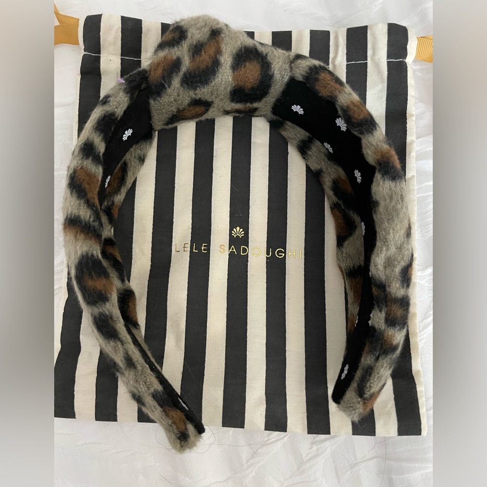 Lele Sadoughi Brown and Black Leopard Hair Accessory